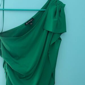 INC International Concepts One Shoulder Green Dress